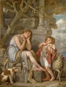 L'agneau Cheri by Jean Baptiste Greuze