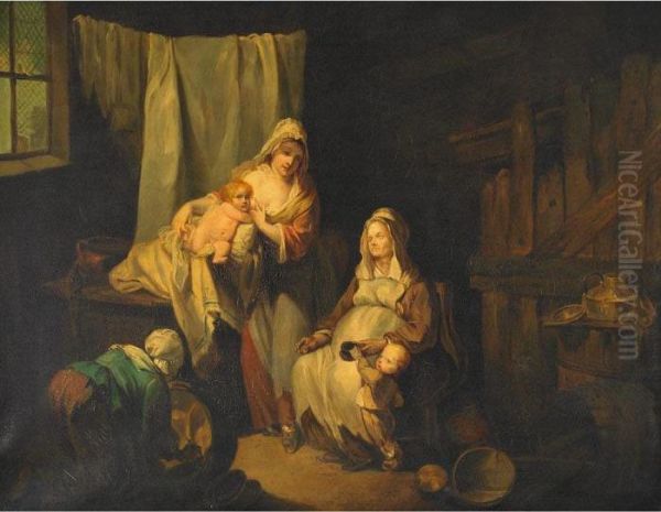 Midwives In A Dutch Interior - view 1