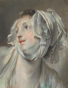The Head Of A Young Woman by Jean Baptiste Greuze