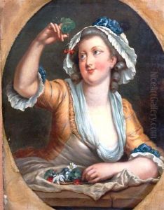 Lady Assembling A Garland by Jean Baptiste Greuze