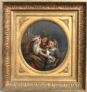 Children With A Cat by Jean Baptiste Greuze