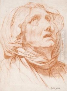 A Portrait Study Of An Old Woman by Jean Baptiste Greuze