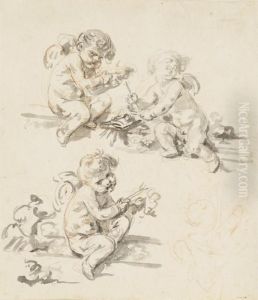 Three Putti by Jean Baptiste Greuze