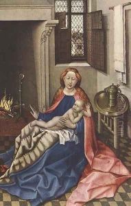 Madonna by the Fireside (half of a diptych) 1430s