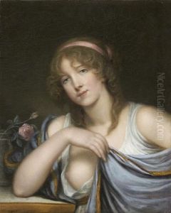 Jeune Femme A La Draperie Bleue by Jean Baptiste Greuze