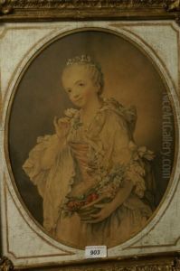 Portrait Of Bildnis Der Madeleine Barberie De Courteille by Jean Baptiste Greuze