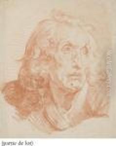 Tete D'homme Aux Cheveux Boucles by Jean Baptiste Greuze