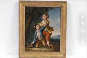 Tappelu Linnunpesasta - Slagsmal Om Fagelbo. by Jean Baptiste Greuze