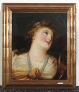 Portrait Einer Frau Nach Oben Blickend. by Jean Baptiste Greuze