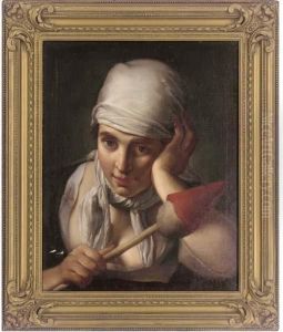 Distracted From Work by Jean Baptiste Greuze