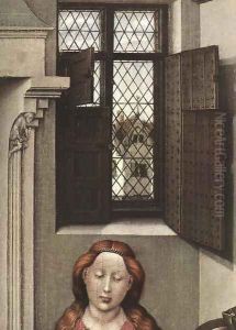 Madonna with the Child (detail) 1433-35 by Robert Campin