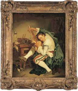 L'oiseleur: A Birdcatcher Tunes His Guitar by Jean Baptiste Greuze