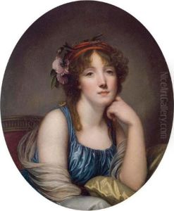 Portrait Of A Young Woman, Said To Be The Artist's Daughter by Jean Baptiste Greuze