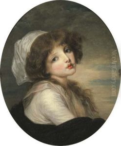 Ritratto Di Fanciulla, A Mezzo Busto, In Abito E Cuffia Bianca by Jean Baptiste Greuze