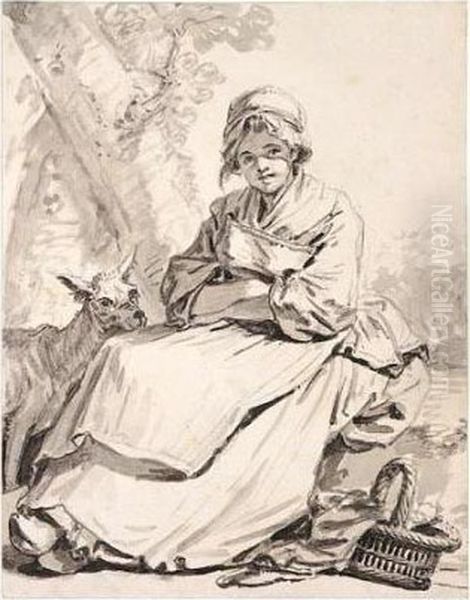 Peasant Girl With A Goat - view 1