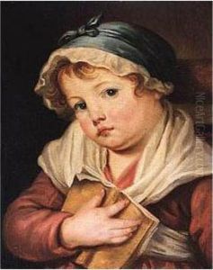 A Young Child Holding A Book by Jean Baptiste Greuze