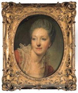 In A Carved Giltwood Frame by Jean Baptiste Greuze