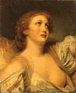 A Girl, Bust Length, En Deshabill by Jean Baptiste Greuze