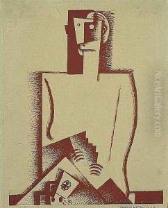 The Cardplayer by Louis Marcoussis (Ludwik Markus)