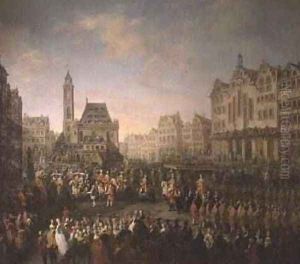 The coronation procession of Joseph II 1741-90 in Romerberg 1764