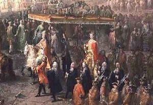 The coronation procession of Joseph II 1741-90 Emperor of Germany in Romerberg 1764