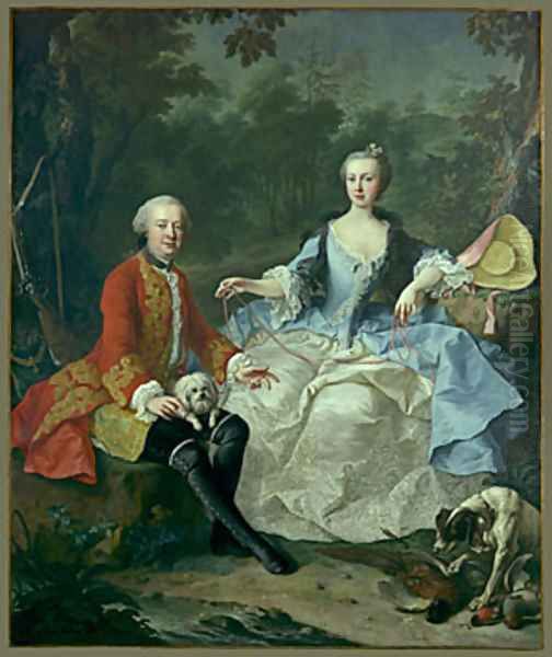 Count Giacomo Durazzo in the Guise of a Huntsman with His Wife probably early 1760s - view 1