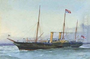 The Royal Yacht Osborne with the Prince of Wales aboard by William Frederick Mitchell