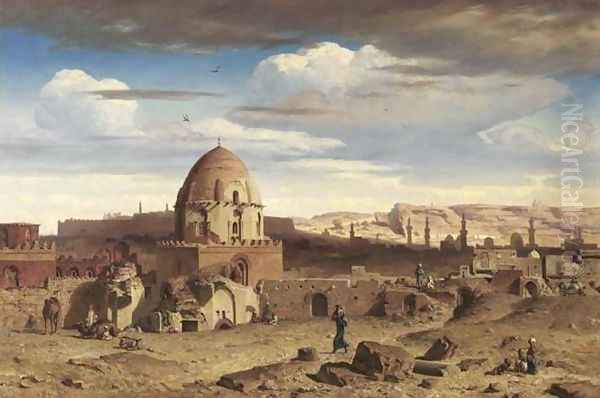 View of the South of the Necropolis in Cairo with the Citadel in the Background (Vue de la partie sud de la necropole du Caire, avec la citadelle &agrave; l'arri&egrave;re-plan) - view 1