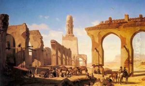 Ruines de la Mosquee du Calife Hakem au Caire by Prosper-Georges-Antoine Marilhat