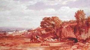 The Caravan at Rest by Prosper-Georges-Antoine Marilhat