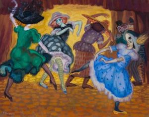 Cancan by Boris Dmitrievich Grigoriev