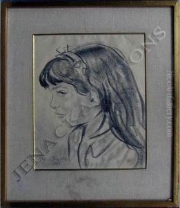 Portrait Of A Young Girl by Boris Dmitrievich Grigoriev
