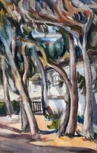Le Jardin De La Villa Borisella Demeure De Boris Et Cyrille Gregoriev by Boris Dmitrievich Grigoriev