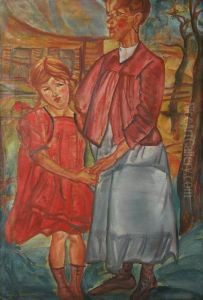Mother And Child by Boris Dmitrievich Grigoriev