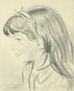 Portrait Of A Young Girl by Boris Dmitrievich Grigoriev