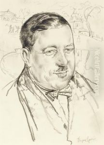 Portrait Of Ilia Mashkov by Boris Dmitrievich Grigoriev