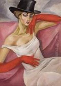 Lady In Top Hat by Boris Dmitrievich Grigoriev