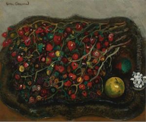 Still Life With Berries And Apples, 1930s by Boris Dmitrievich Grigoriev