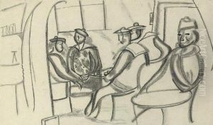 Sailors In A Bar, From The Cycle
Boui Bois Au Bord De La Mer by Boris Dmitrievich Grigoriev