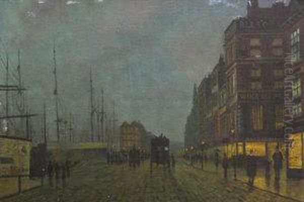 View Along A Quayside At Twilight - view 1