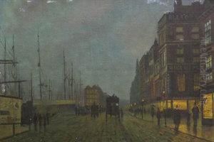 View Along A Quayside At Twilight by John Atkinson Grimshaw