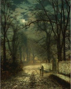 A Moonlit Lane by John Atkinson Grimshaw