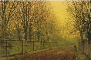 In The Golden Glow Of Autumn by John Atkinson Grimshaw