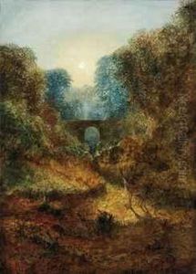 A Stag In A Moonlit Glade by John Atkinson Grimshaw