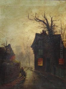 Evening Scene Near Roundhay by John Atkinson Grimshaw