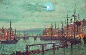 Whitby Harbour By Moonlight by John Atkinson Grimshaw