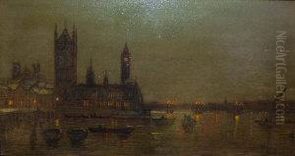 The House Of Parliament And The Thames At Night - view 1