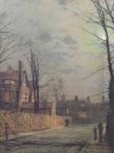 Moonlit Street Scene by John Atkinson Grimshaw