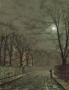 Under The Moonbeams, Knostrop Hall by John Atkinson Grimshaw
