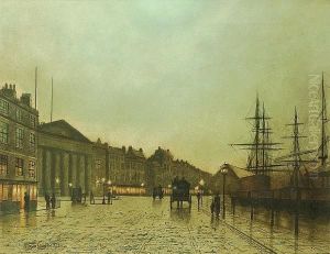 The Custom House, Liverpool, Looking South by John Atkinson Grimshaw